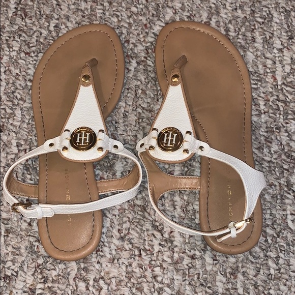 Tommy Hilfiger white thong sandals - Picture 1 of 2